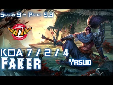 SKT Faker YASUO vs URGOT Mid - Patch 9.3 KR Ranked