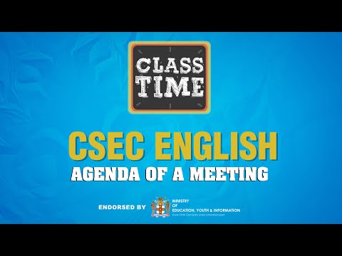 CSEC English Agenda of a Meeting April 16 2021