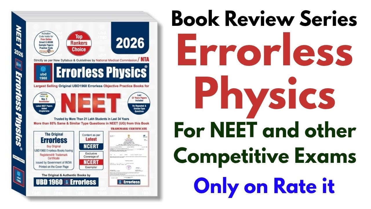 UBD 1960 Errorless Physics for NEET Book Review | Top Rankers Choice Errorless Physics
