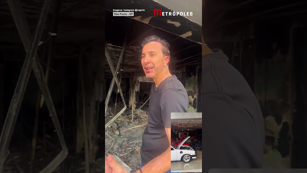 Após alta, pai de MC Gui mostra casa destruída pelas chamas e desabafa