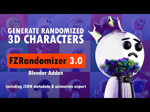 Generate Randomized 3D Characters with FZRandomizer 3.0 - Blender Addon (with Metadata & Animation)