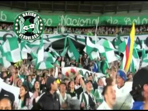 "Un solo sentimiento, el sentimiento nacional" Barra: Nación Verdolaga &bull; Club: Atlético Nacional