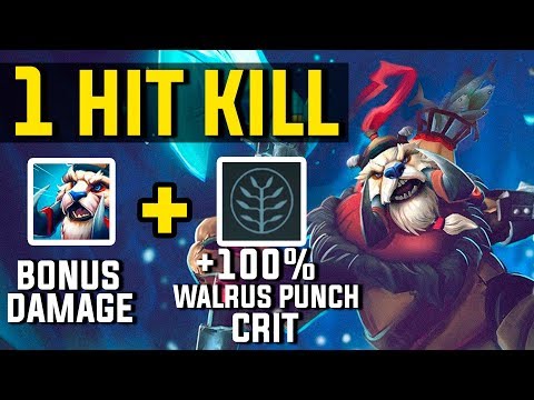 BONUS DAMAGE + 100% WALRUS PUNCK CRIT - 1 HIT KILL - Quoarine Tusk - Dota 2