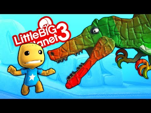 Kick The Buddy vs Jurassic Park Dinosaurs T-Rex Spinosaurus & More - LittleBigPlanet 3 PS4 Gameplay