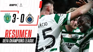 LUIS SUÁREZ COMANDÓ LA GOLEADA DEL SPORTING LISBOA ANTE BRUJAS | SP. Lisboa 3-0 Brujas | RESUMEN