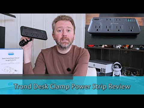 Desk Clamp Power Strip, Surge Protector with 5 AC Outlets and 3 USB Ports, Desk Mount Charging Station, Fit 1.97in Tabletop Edge Thick, 6FT Extension Cord, for Home Office Gaming Accessories, Black video review thumbnail