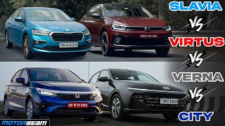 2023 Verna vs City vs Slavia vs Virtus - Kaunsi Kharide? | MotorBeam हिन्दी