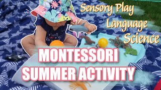 THIS MONTESSORI SUMMER ACTIVITY HAS IT ALL! Simple Sensory Play for Infants and Toddlers!