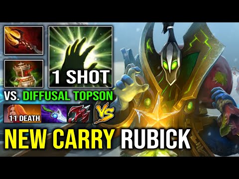 WTF Instant 1 Shot Offlane Pro Carry Rubick with 1st Item Spirit Vessel vs Topson Lina 7.31 Dota 2