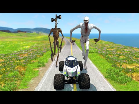 Escape From The Shy Guy (SCP-096) & Siren Head | Car Ride Chase | BeamNG Drive SCP096