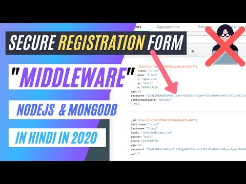  Secure Registration System Password with BcryptJS || Middleware in NodeJS MongoDB in Hindi 2020