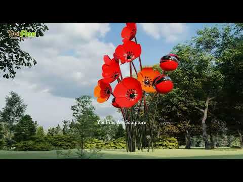 YouFine 2022 Newly Design Giant Metal Flower Sculpture
