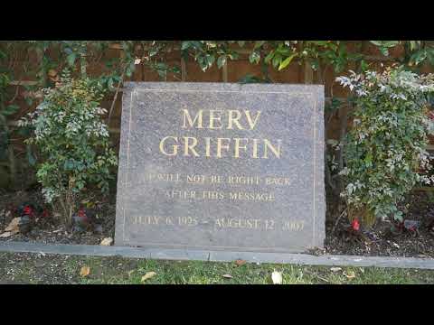 Merv Griffin Grave Westwood Memorial Park Los Angeles California USA March 2021 Jeopardy