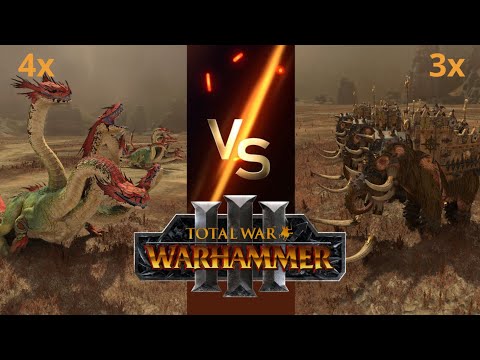 Can 4 War Hydras Bet 3 War Mammoths in Total War: Warhammer 3?
