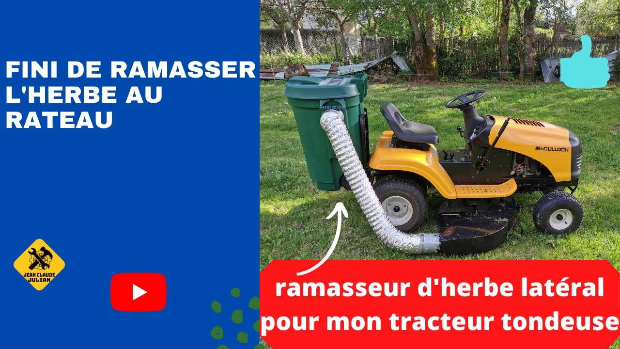 Ramasseur latéral d'herbe fait maison pour tracto tondeuse
