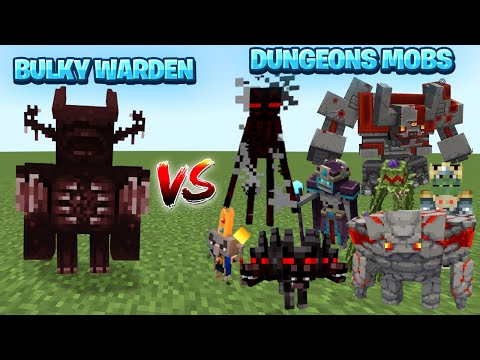 All Minecraft Dungeons mobs Vs Bulky Warden - Warden vs Dungeons mobs