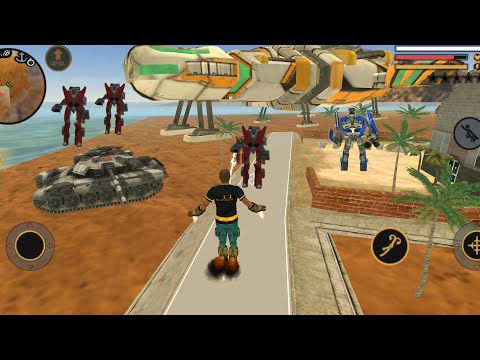 Vegas Crime Simulator (Rope Hero Fight on Military Camp) Robot Car Fight - Android Gameplay HD