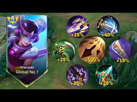 WANWAN WITH FULL ATTACK SPEED BUILD IS INSANE | TOP 1 GLOBAL WANWAN #mlbb #wanwan #scrennysgaming