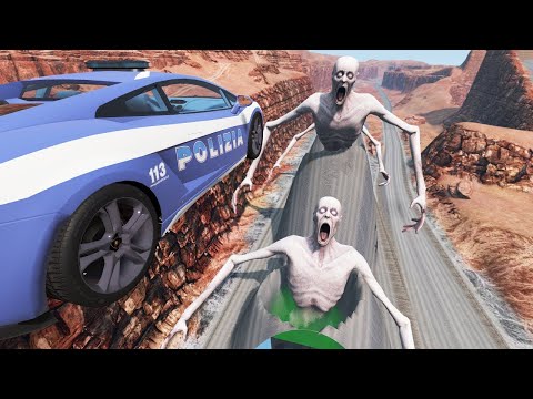 Cars vs Giant Crater with The Shy Guy (SCP-096) - BeamNG.Drive