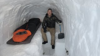 Camping in Alaska's Deepest Snow with a Dugout Survival Shelter