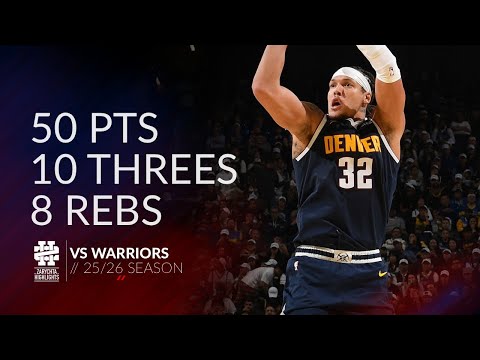 Aaron Gordon 50 pts 10 threes 8 rebs vs Warriors 25/26 season