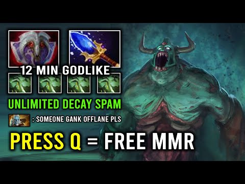 How to Win By Just Pressing Q on Undying with 13Min Vanguard + Scepter OP Decay Skill Spam Dota 2