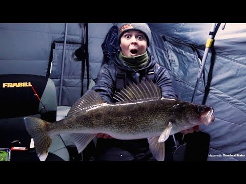 Ice Fishing Mille Lacs Lake (BIG WALLEYE)
