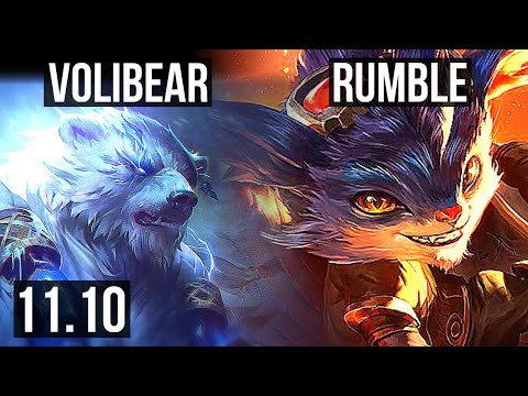 VOLIBEAR vs RUMBLE (JUNGLE) | 9/0/4, Legendary, 500+ games | BR Master | v11.10