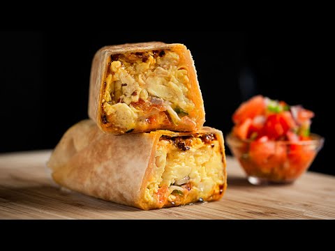 Bacon Egg and Cheese Burrito Recipe - Breakfast Burrito!
