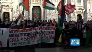Proteste per l'arresto di Hannoun, traffico in tilt in Duomo