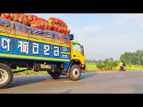 Heavy Loaded Truck Slips off the road - Crazy Truck Driver Unable