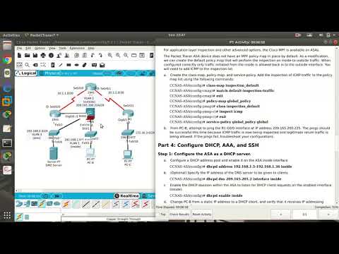 9.3.1.1 Cisco Packet Tracer 7.2 - Configuring ASA Basic Settings and Firewall Using CLI