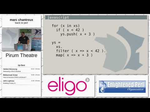 Day 2: Pirum Theatre: Marc Chantreux - Back to Perl