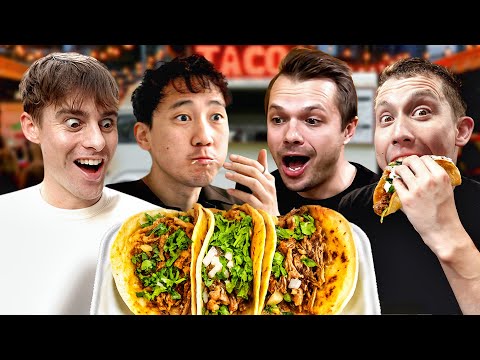 Brits try $2 Street Tacos! ft Andrew & Steven