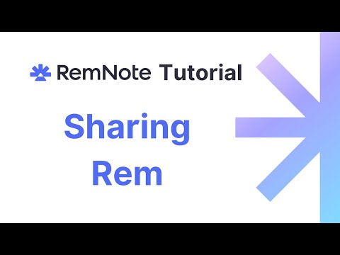 RemNote Tutorial - Sharing Rem