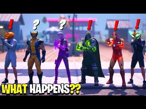 What Happens if ALL 6 Bosses Meet in Fortnite! | Midas Meets Iron Man, Wolverine Dr Doom & Henchmen!