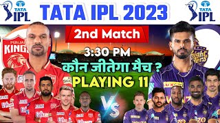 TATA IPL 2023 Match 2 : Kolkata Knight Riders Vs Punjab Kings Playing 11, H2H Records