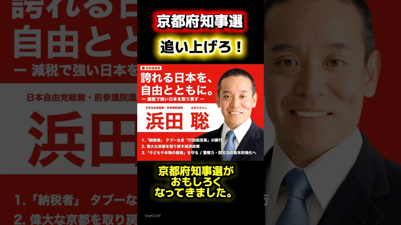 #日本 #大事なこと #浜田聡 #日本自由党 #選挙 #京都府知事選挙#減税 #減税tv