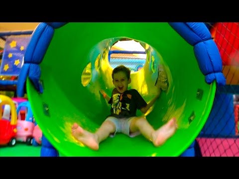 Kids playing in indoor playground with Cars Ball Pit and Toys