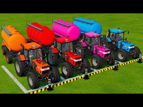 JOHN DEERE vs FENDT vs CLAAS vs VALTRA vs MCCORMICK TRACTORS BATTLE - Farming Simulator 22