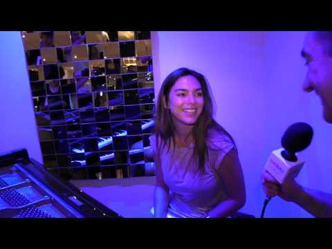 ESCKAZ in Madrid: Alma (France) performs live at piano at Eurovision-Spain Pre-Party