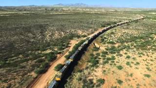 Union Pacific Engines for miles west Benson Arizona along I 10 May 3 2016