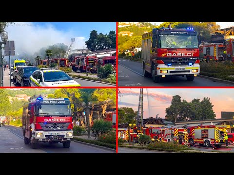 [ALAYA PORTOROŽ FIRE] Intervention of  Koper Fire Brigade, Voluntary Fire Departments, EMS, Police