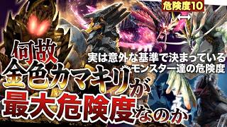 【モンハン 解説】金色カマキリが何故か最大危険度。中型モンスすら村の男手でも返り討ち。想像よりシビアな『モンハン世界のモンスター危険度の世界観的設定について』【モンハン解説シリーズ】