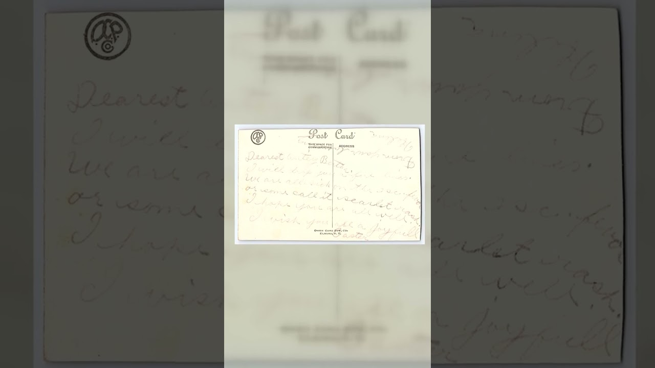 Owen Card Pub. Co., Easter Greeting, Undivided Back, Early 1900s Video