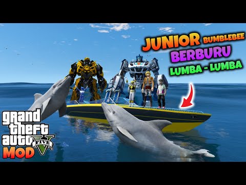JUNIOR BUMBLEBEE AND ARMIN HUNT DOLPHINS IN THE SEA - GTA 5 MOD TRANSFORMER