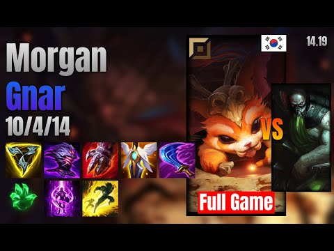 Morgan Top Gnar vs Urgot lol KR solo rank Full Game 14.19