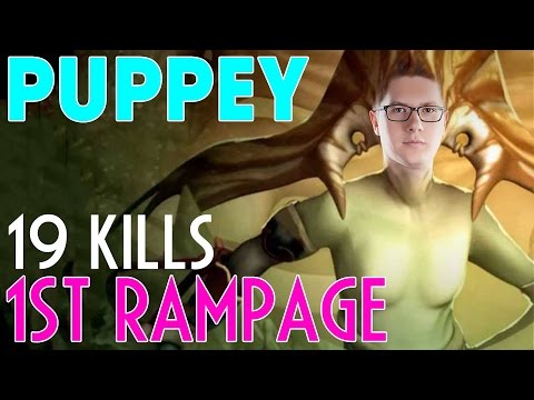 Puppey Naga Siren Carry - 19 Kills and 1st Rampage In His Life
