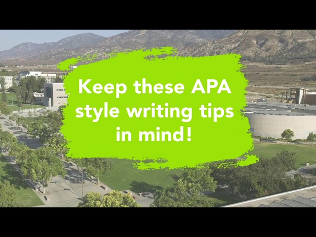 Keep these APA style writing tips in mind