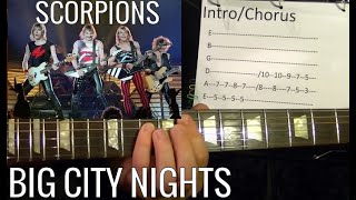 Big City Nights by THE SCORPIONS - Guitar Lesson ✅✅🎵